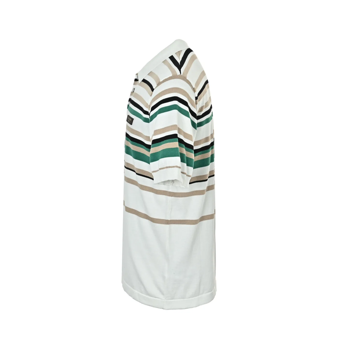 Louis Vuitton/Louis Vuitton 26ss leather brand striped knitted Polo short sleeves